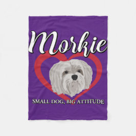 Cobertor De Velo Morkie - Cachorro Pequeno, Grande Atitude - 3