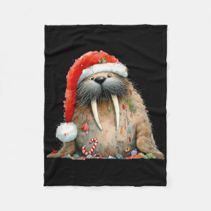 Cobertor De Velo Morsa de Natal Fofa Divertida Inverno Morsa Fofa F