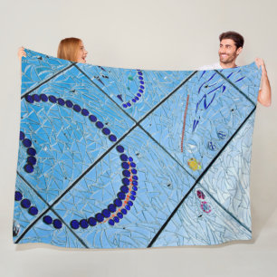 Cobertor De Velo Mosaico Abstrato azul