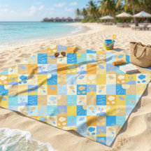 Mosaico de praia e verão inspirado no oceano