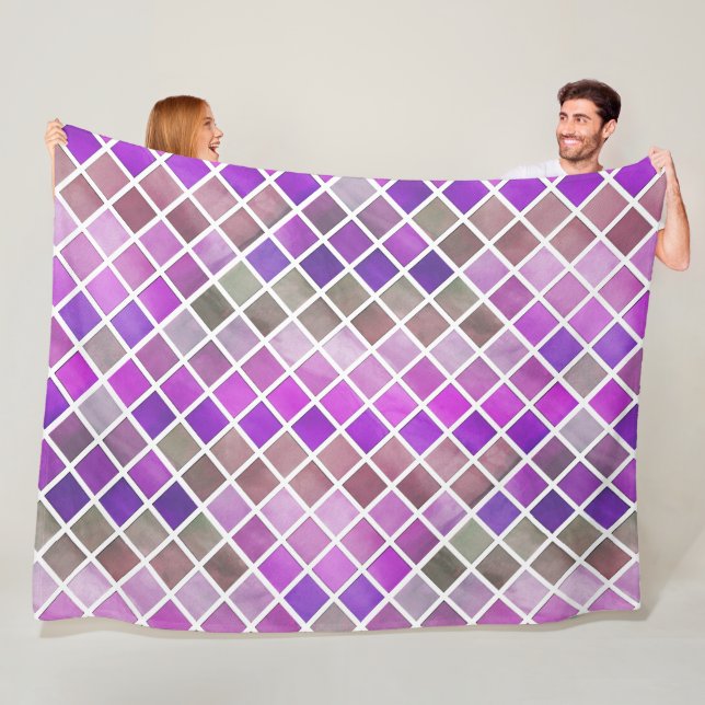 Cobertor De Velo Mosaico Rosa Roxo Laranja Verde (In Situ)