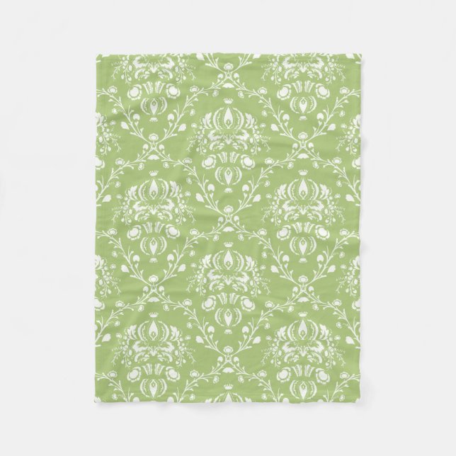 Cobertor De Velo Moss Green Damask (Frente)