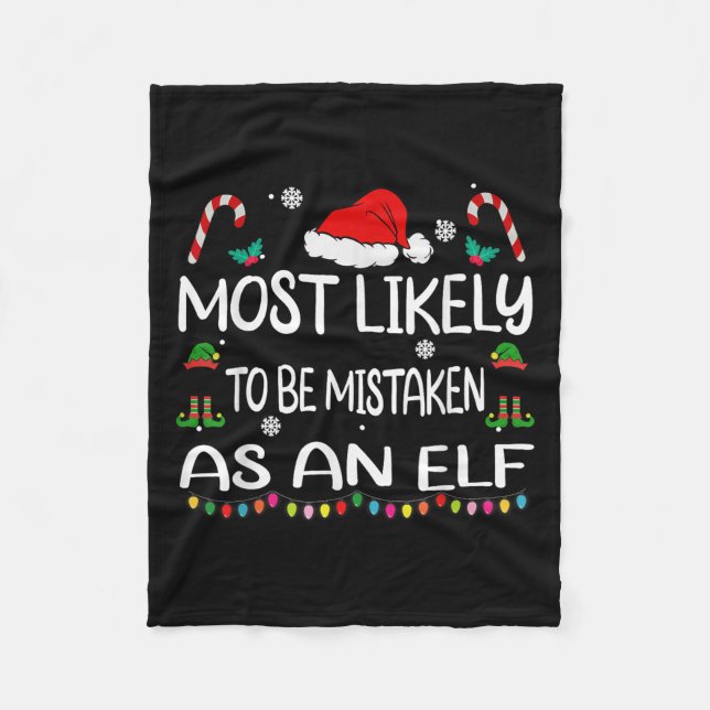 Cobertor De Velo Most Likely To Be Mistaken As An Elf Christmas Fam (Frente)