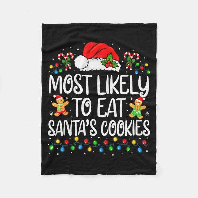 Cobertor De Velo Most Likely To Eat Santa's Cookies Family Matching (Frente)