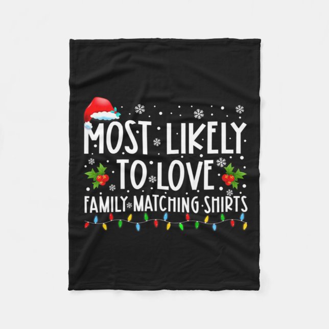 Cobertor De Velo Most Likely To Love Family Matching S Christmas Fu (Frente)