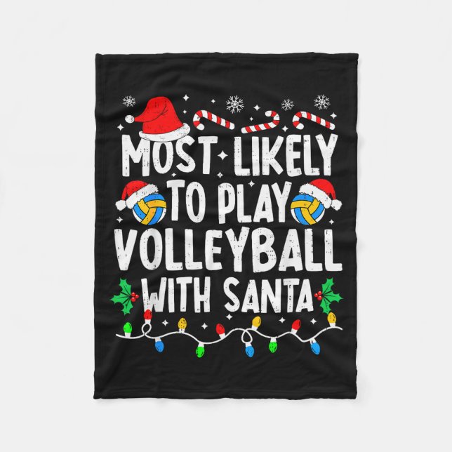 Cobertor De Velo Most Likely To Play Volleyball With Santa Matching (Frente)