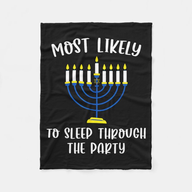 Cobertor De Velo Most Likely To Sleep Through Party Hanukkah Group  (Frente)
