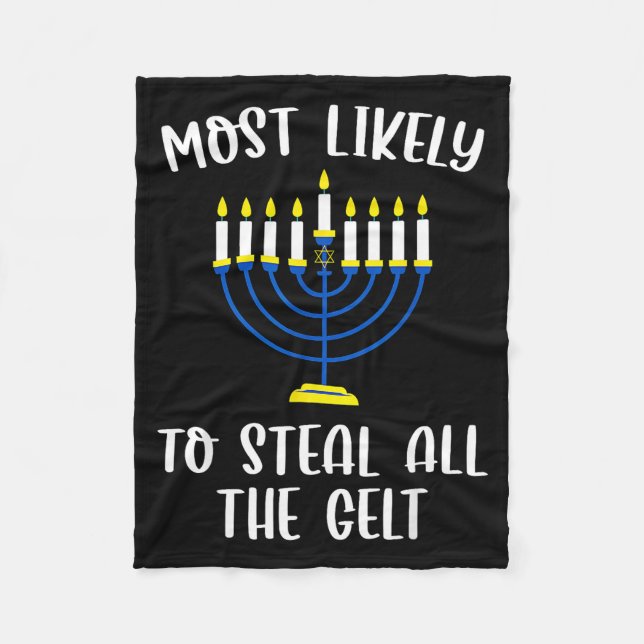 Cobertor De Velo Most Likely To Steal All The Gelt Hanukkah Group M (Frente)