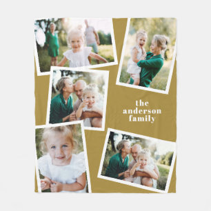 Cobertor De Velo Mostarda de decoração da família multi-foto modern