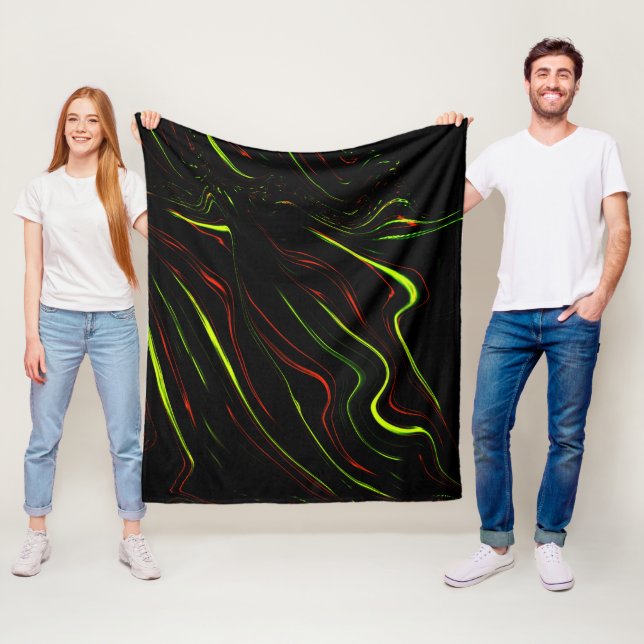 Cobertor De Velo Mostra vestígios verdes e vermelhos longos e verme (In Situ)