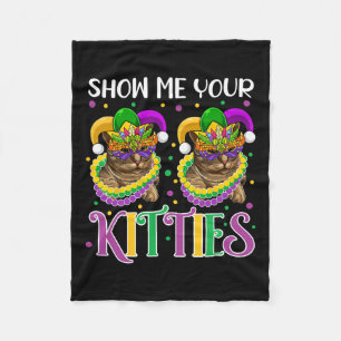Cobertor De Velo Mostre-me seus gatinhos Mardi Gras Gatinhos fofos