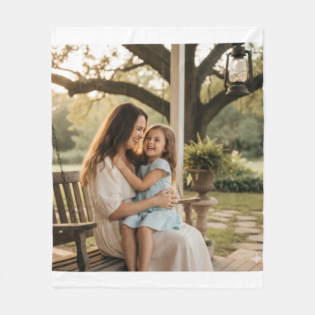 Cobertor De Velo Mother daughter love photo mothers day family gift (Frente)