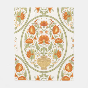 Cobertor De Velo Motif da tradição, flores de fantasia em retrô.