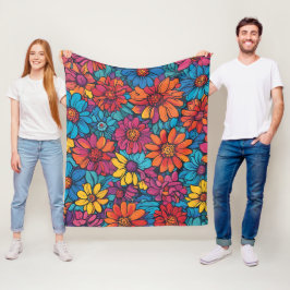 Cobertor De Velo Motif floral multicolor