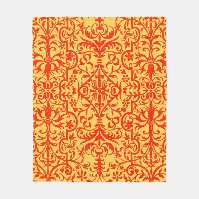 Cobertor De Velo Motif vitoriano em laranja (Frente)