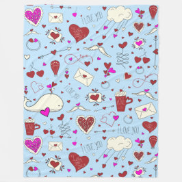 Cobertor De Velo Motifs do dia de os namorados - Padrão sem falhas