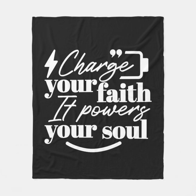Cobertor De Velo Motivational Christian Quote – Charge Your Faith (Frente)