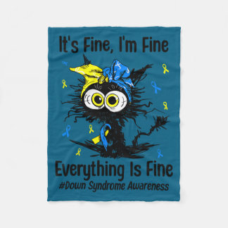 Cobertor De Velo Motivational down syndrome awareness cat t21