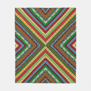 Cobertor De Velo Motivos geométricos africanos coloridos e símbolos