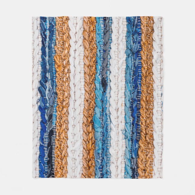 Cobertor De Velo Motley Patchwork rug from denim jeans fabric, top  (Frente)