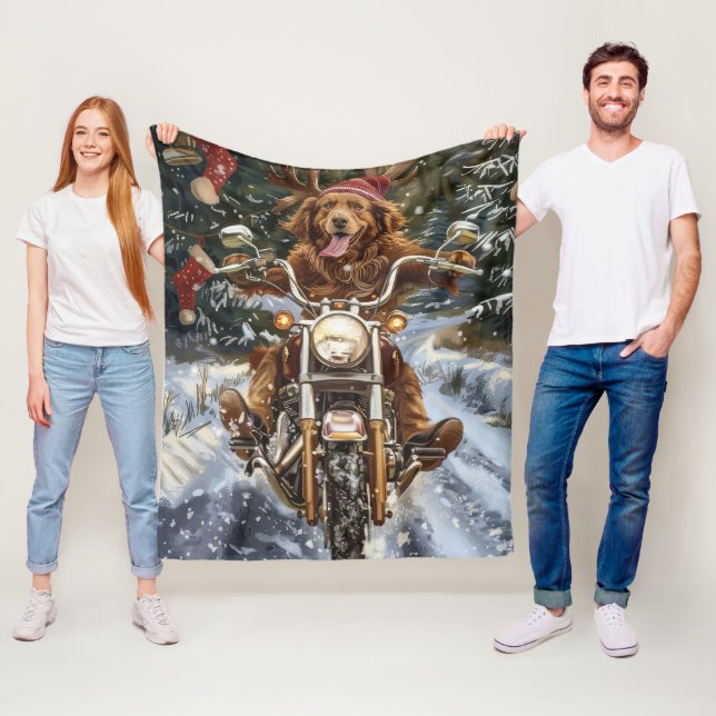 Cobertor De Velo Moto de Natal do Cachorro Nova Scotia (In Situ)