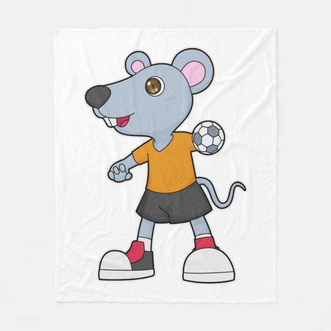 Cobertor De Velo Mouse Handball Player Handball (Frente)