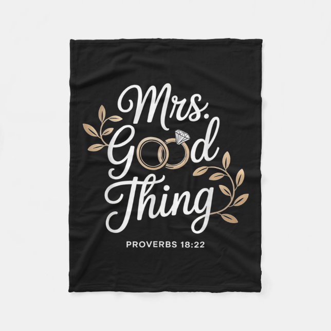Cobertor De Velo Mrs Good Thing Christian Proverbs Christian Couple (Frente)