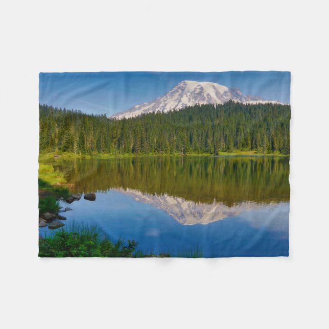 Cobertor De Velo Mt. Rainier e Reflection Lake (Frente (Horizontal))