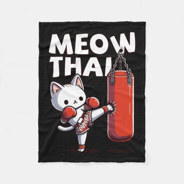 Cobertor De Velo Muay Thai Cat Meow Tailandês (Frente)