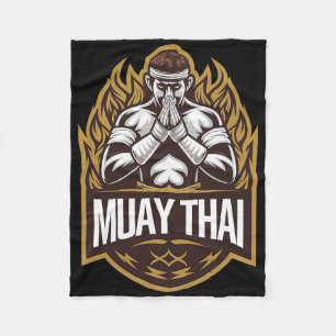 Cobertor De Velo Muay Thai - Tailandês Boxando Fighter