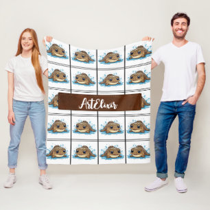 Cobertor De Velo Mudskipper Kawaii Brown Patterno
