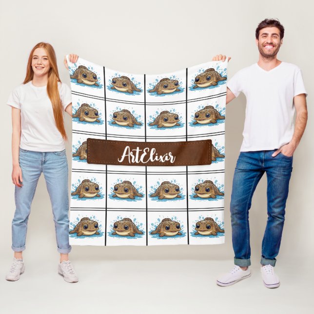 Cobertor De Velo Mudskipper Kawaii Brown Patterno (In Situ)