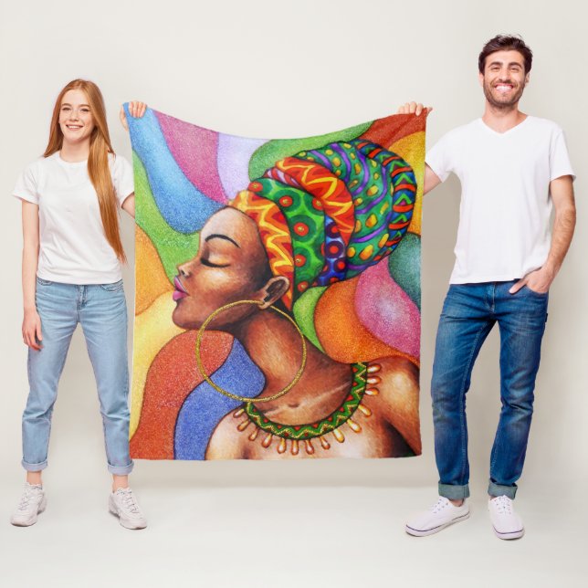 Cobertor De Velo Mulher africana com Tecido tradicional de cera (In Situ)