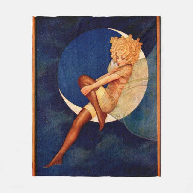 Cobertor De Velo Mulher bonita em anúncio de meias dos anos 1920 na (Frente)