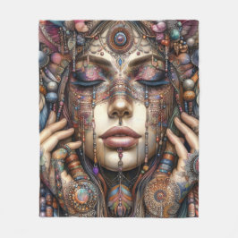 Cobertor De Velo Mulher com Elaborada Ornamentação Baseada em Triba