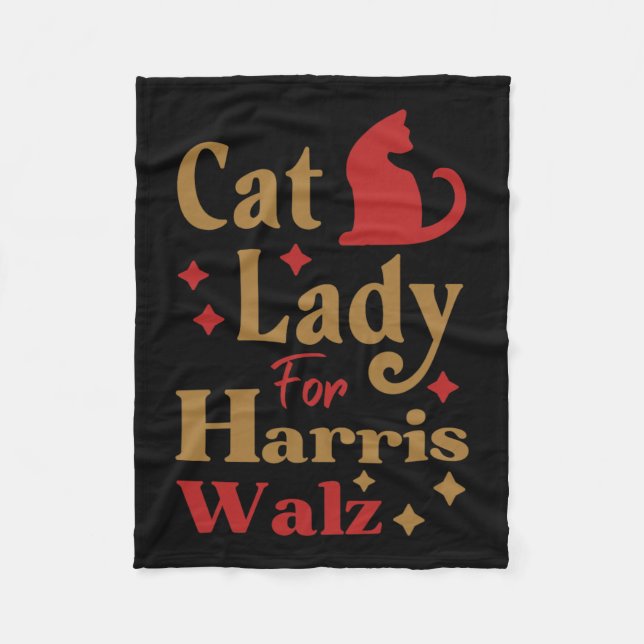 Cobertor De Velo Mulher De Gato Sem Fios Para Kamala Harris Tim Whe (Frente)