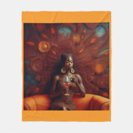 Cobertor De Velo Mulher Esfregando Uma Bebida No Sofá