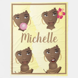 Cobertor De Velo Mulher Negra com Loura Afro, Seu Nome