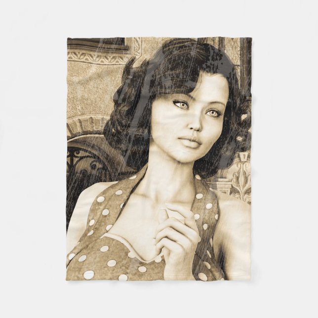 Cobertor De Velo Mulher Vintage (Frente)