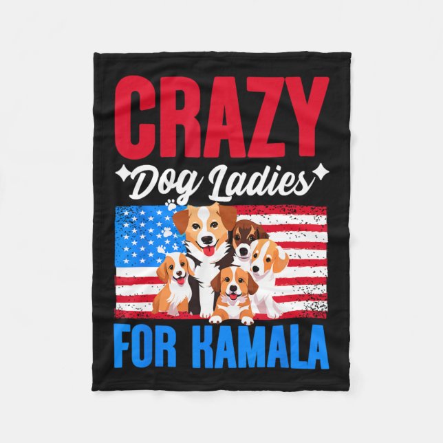 Cobertor De Velo Mulheres De Cachorro Para Kamala Harris Presidente (Frente)