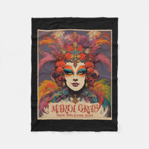 Cobertor De Velo Mulheres do Mardi Gras Vintage