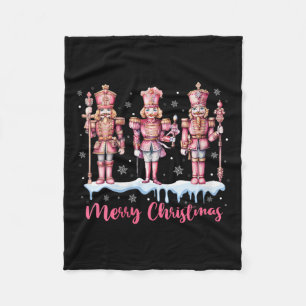 Cobertor De Velo Mulheres Feliz Natal Pink Nutcracker Squad Xmas