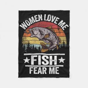 Cobertor De Velo Mulheres Me Ama Peixe Me Teme Homens Fisher Vintag
