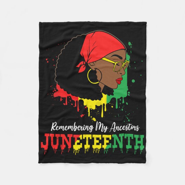 Cobertor De Velo Mulheres Negras Juneteenth Lembrando Meus Ancestra (Frente)