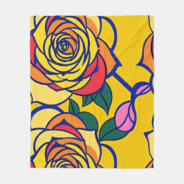 Cobertor De Velo Multicolored Roses In A Pop Art Style