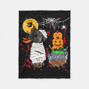 Cobertor De Velo Mummy Dachshund Dog Halloween Cão Assustador Pumpk