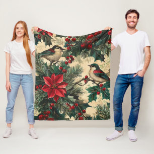 Cobertor De Velo Musaqueira Cantora Rústica Poinsettia Inverno Crem