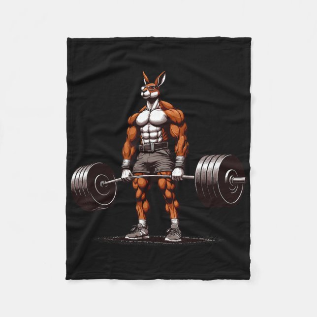 Cobertor De Velo Muscle Kangaroo Deadelevando Engraçado Gym Weeleva (Frente)