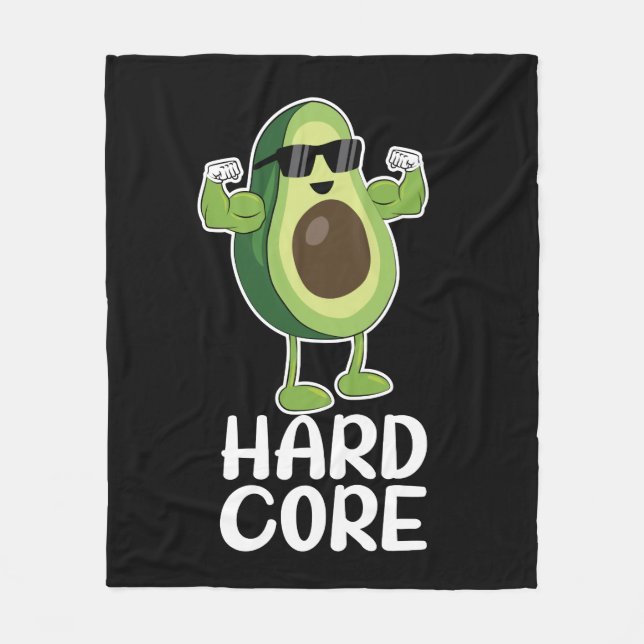 Cobertor De Velo Muscular Hardcore Avocado Funny (Frente)