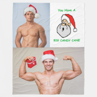 Cobertor De Velo Músculo Sexual de Caras Quentes Ensina Santa Hats 